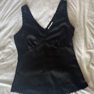 Elegant Black Satin Camisole
